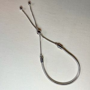 PANDORA Silver Snake Chain Sliding Bracelet